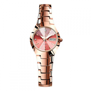 OLEVS 8697 RoseGold Tungsten Steel Analog Luxury Watch For Women - RoseGold